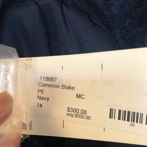 Beaded Navy Blue long Gown - Picture 5 of 6